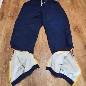 90's Boathouse Nylon Women's Cold/Snow(?) Pants SzM Blue Lined w/Leg Zip,Pockets